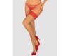 Нюдовые чулки с красной кружевной резинкой Mellania L/XL