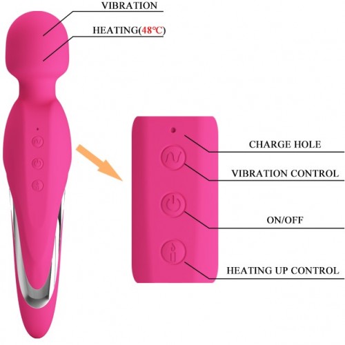 Мощный вибромассажер Pretty Love Michael с функцией подогрева 48C Мощный вибромассажер Pretty Love Michael с функцией подогрева 48C