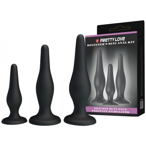 Набор силиконовых анальных пробок Beginners Mini Anal Kit Набор силиконовых анальных пробок Beginners Mini Anal Kit