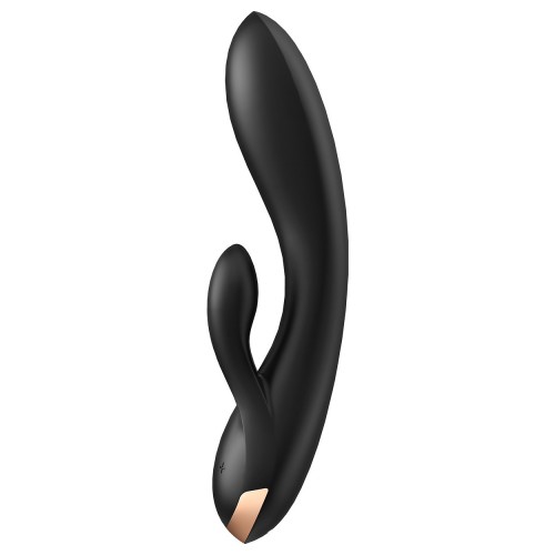 Смарт-вибратор с клиторальным стимулятором Satisfyer Double Flex черный Смарт-вибратор с клиторальным стимулятором Satisfyer Double Flex черный