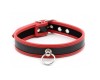 Черно-красный ошейник с металлическим кольцом
