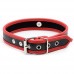 Черно-красный ошейник с металлическим кольцом