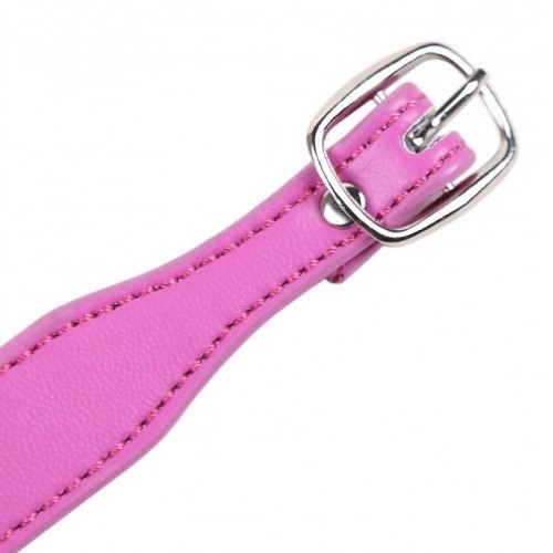 Розовый ошейник с металлическим кольцом
