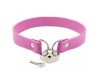 Розовый ошейник с замочком в форме сердца