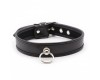 Черный ошейник с металлическим кольцом