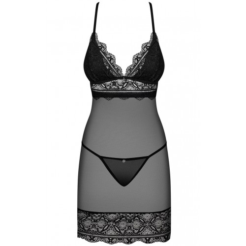 Соблазнительная полупрозрачная сорочка с трусиками-стрингами Renelia L/XL Соблазнительная полупрозрачная сорочка с трусиками-стрингами Renelia L/XL