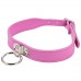 Розовый ошейник с металлическим кольцом