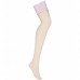 Бежевые чулки с нежно-розовым кружевом Girlly S/M