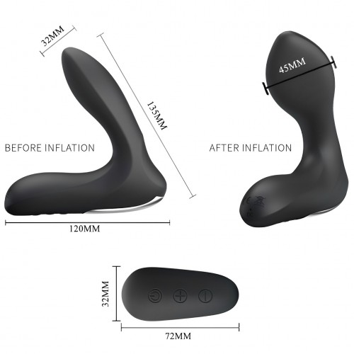 Вибромассажер простаты с функцией расширения и с пультом ДУ Pretty Love Nasreddin Вибромассажер простаты с функцией расширения и с пультом ДУ Pretty Love Nasreddin