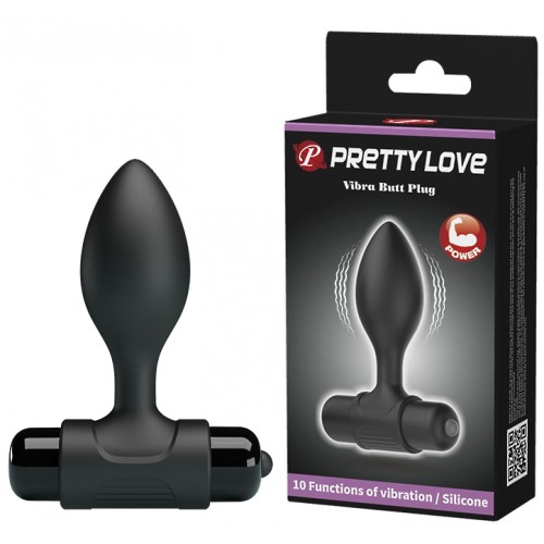 Анальная втулка с вибрацией Pretty Love Vibra Butt Plug черная Анальная втулка с вибрацией Pretty Love Vibra Butt Plug черная