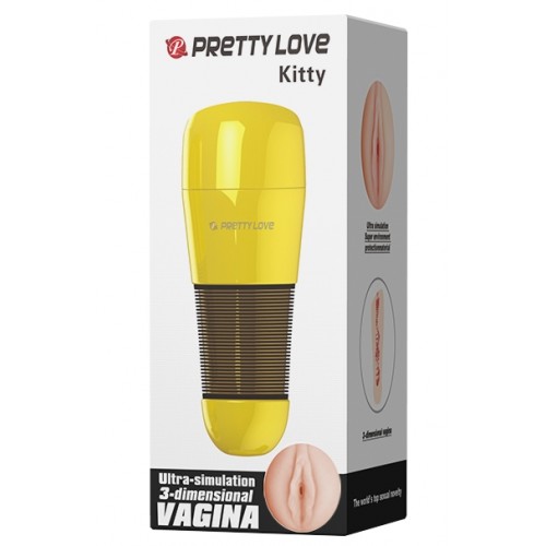 Мастурбатор-вагина в золотой колбе Pretty Love Kitty Мастурбатор-вагина в золотой колбе Pretty Love Kitty