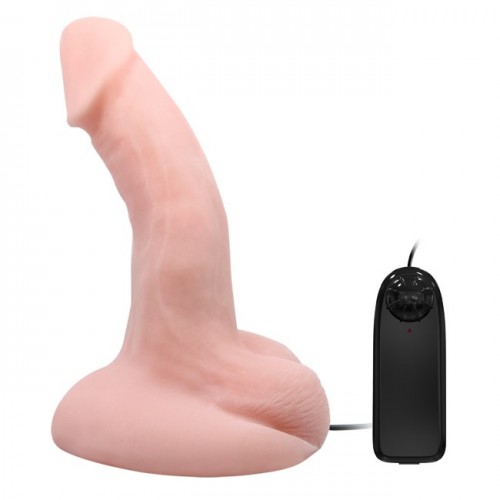 Реалистичный вибратор с мошонкой 20 см Реалистичный вибратор с мошонкой 20 см