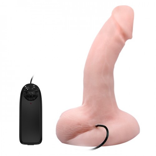 Реалистичный вибратор с мошонкой 20 см Реалистичный вибратор с мошонкой 20 см