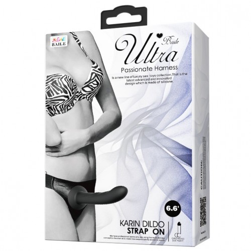 Страпон с силиконовым фаллоимитатором 17 см Страпон с силиконовым фаллоимитатором 17 см