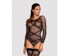 Эротичный комплект из боди в сетку и чулок S/L