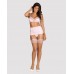 Бежевые чулки с нежно-розовым кружевом Girlly S/M
