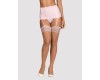 Бежевые чулки с нежно-розовым кружевом Girlly S/M