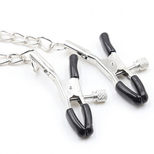 Розовый силиконовый кляп с зажимами для сосков и замочком Розовый силиконовый кляп с зажимами для сосков и замочком