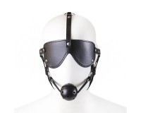 БДСМ маска на ремнях с дышащим кляпом