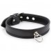 Черный ошейник с металлическим кольцом