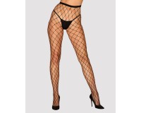 Сексуальные черные колготки в крупную сетку XL/XXL