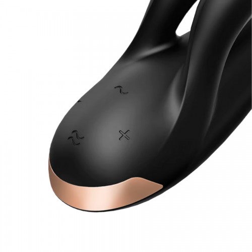Смарт-вибратор с клиторальным стимулятором Satisfyer Double Flex черный Смарт-вибратор с клиторальным стимулятором Satisfyer Double Flex черный
