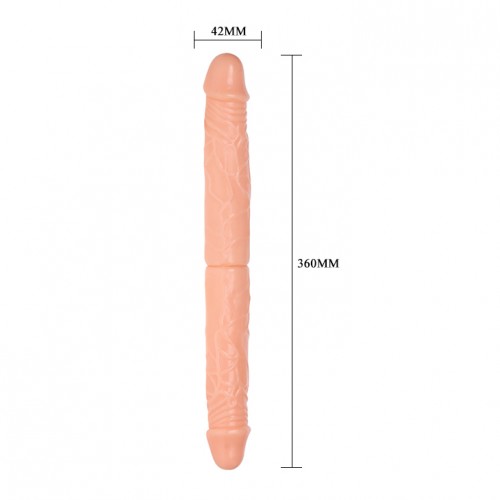 Двойной эластичный фаллос телесного цвета 36 см Двойной эластичный фаллос телесного цвета 36 см