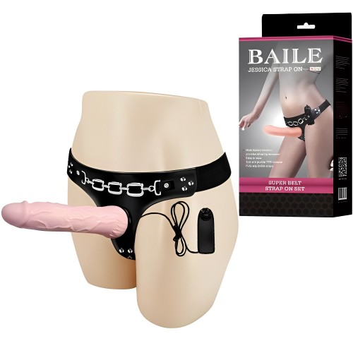 Вибрострапон с реалистичной насадкой на штырьке 19 см Вибрострапон с реалистичной насадкой на штырьке 19 см