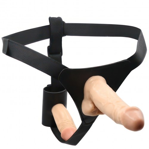 Реалистичный страпон на трусиках с двумя насадками 16 см и 11 см Реалистичный страпон на трусиках с двумя насадками 16 см и 11 см