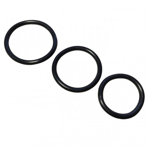 Черные текстильные трусики для страпона со сменными кольцами Черные текстильные трусики для страпона со сменными кольцами