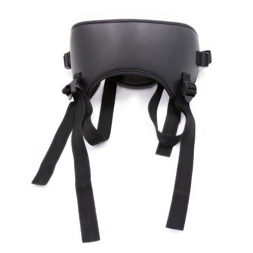 Черные текстильные трусики для страпона со сменными кольцами Черные текстильные трусики для страпона со сменными кольцами