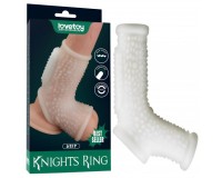 Рельефная вибронасадка на пенис и мошонку Vibrating Drip Knights Ring with Scrotum Sleeve