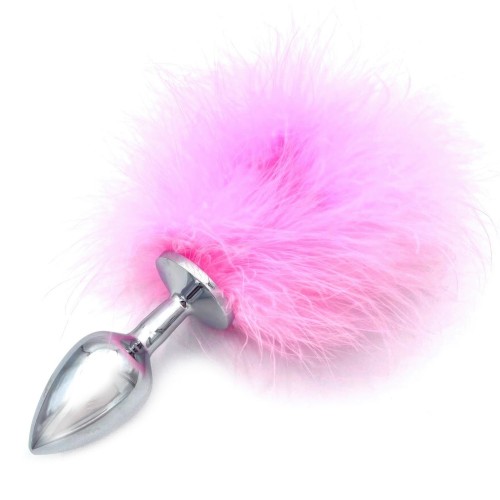 Анальная пробка с розовым хвостиком кролика Анальная пробка с розовым хвостиком кролика