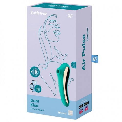 Вакуумно-волновой вибратор Satisfyer Dual Kiss зеленый Вакуумно-волновой вибратор Satisfyer Dual Kiss зеленый