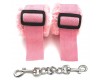 Текстильные наручники с мехом розовые