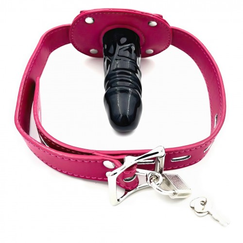 Кляп-фаллос на розовом ремешке L Кляп-фаллос на розовом ремешке L