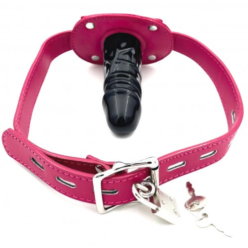 Кляп-фаллос на розовом ремешке L Кляп-фаллос на розовом ремешке L