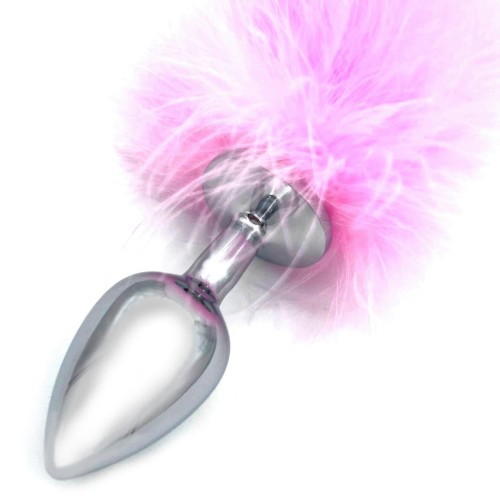 Анальная пробка с розовым хвостиком кролика Анальная пробка с розовым хвостиком кролика