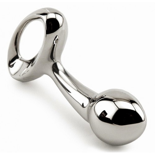 Серебряная анальная втулка с изогнутым телом Серебряная анальная втулка с изогнутым телом