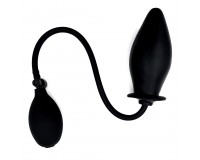 Черная расширяющаяся анальная пробка с грушей