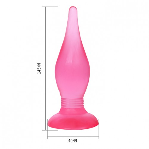 Розовая анальная пробка с присоской Butt plug Розовая анальная пробка с присоской Butt plug