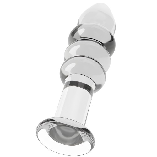 Ребристая анальная пробка из прозрачного стекла Glass Romance 14 см Ребристая анальная пробка из прозрачного стекла Glass Romance 14 см