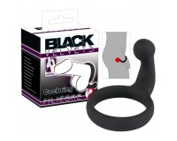 Эрекционное кольцо Black Velvets со стимулятором промежности