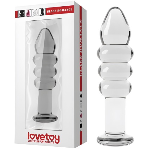 Ребристая анальная пробка из прозрачного стекла Glass Romance 14 см Ребристая анальная пробка из прозрачного стекла Glass Romance 14 см