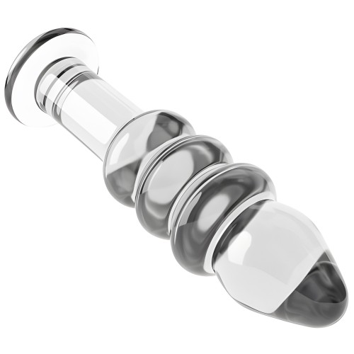 Ребристая анальная пробка из прозрачного стекла Glass Romance 14 см Ребристая анальная пробка из прозрачного стекла Glass Romance 14 см