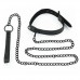 Ошейник с поводком на цепи Bondage Fetish Black Matt Collar With Leash
