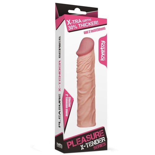 Удлиняющая насадка на пенис телесная X-Tender Penis Sleeve + 5 см Удлиняющая насадка на пенис телесная X-Tender Penis Sleeve + 5 см