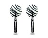 Пэстисы для груди Reusable Zebra Round Tassel Nipple Pasties