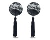 Пэстисы для груди Reusable Black Lace Round Tassel Nipple Pasties