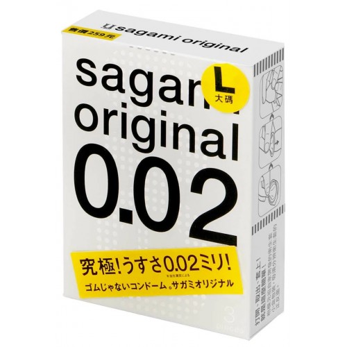 Полиуретановые презервативы Sagami Original 0,02 L-size 3 шт Полиуретановые презервативы Sagami Original 0,02 L-size 3 шт
